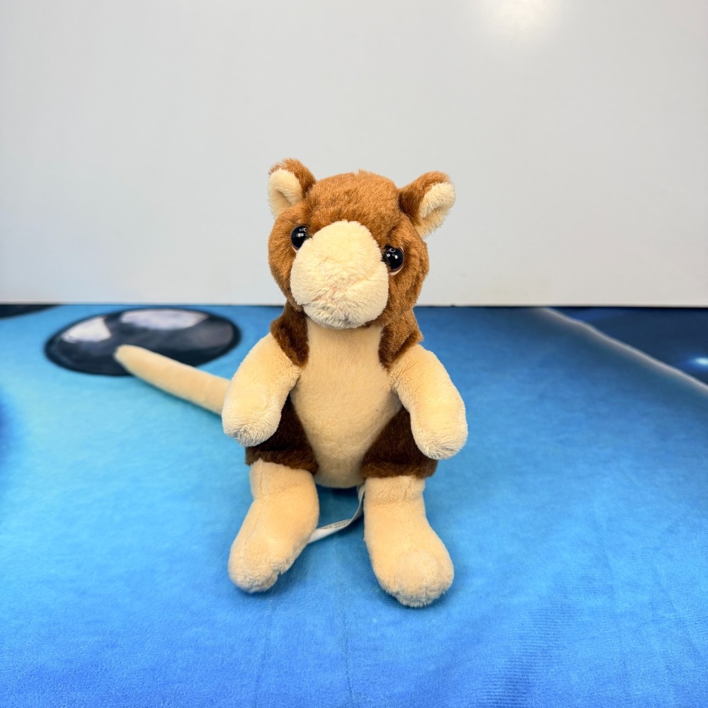 Aurora World Tree Kangaroo Plush Brown Tan Long Tail Stuffed Animal Rare 7"